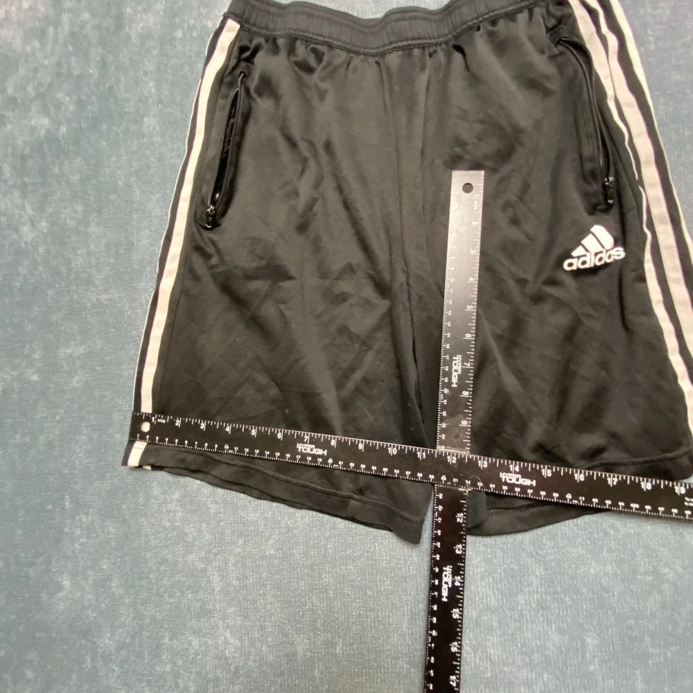 Adidas Primeblue Aeroready Basketball Shorts Mens M Black Striped Elastic Waist